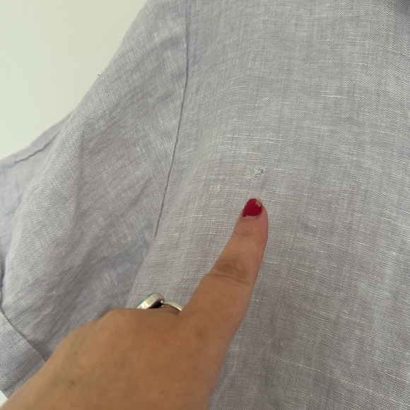 C&C California Soft Lilac Linen shirt dress with pockets casual‎ comfort - Picture 6 of 8